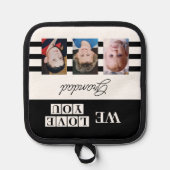 私たちはあなたを大好き3フォトブラック 鍋敷き (正面)