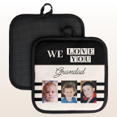 私たちはあなたを大好き3フォトブラック 鍋敷き