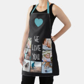 私たちはあなたを愛している | フォトコラージュのグリッドカスタムティール(緑がかった色) エプロン (インサイチュ)