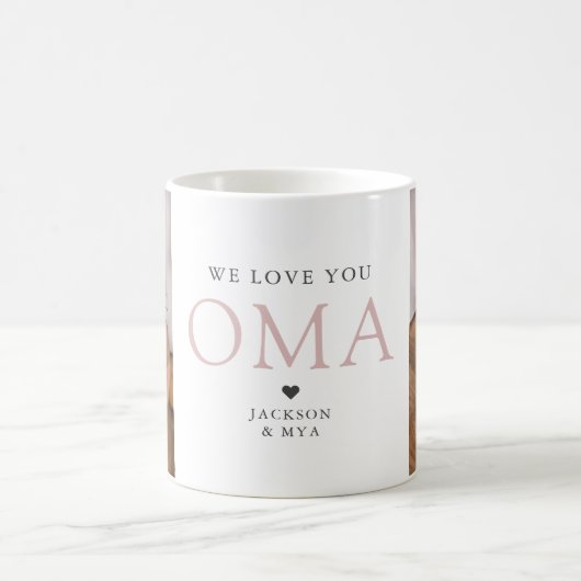 私たちはあなたを愛しエレガントているOma写真マグカップ コーヒーマグカップ (中央)
