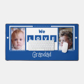 私たちはあなたを愛しグランドタ2写真ダークブルー白 デスクマット (キーボード&マウス)