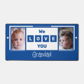 私たちはあなたを愛しグランドタ2写真ダークブルー白 デスクマット (正面)