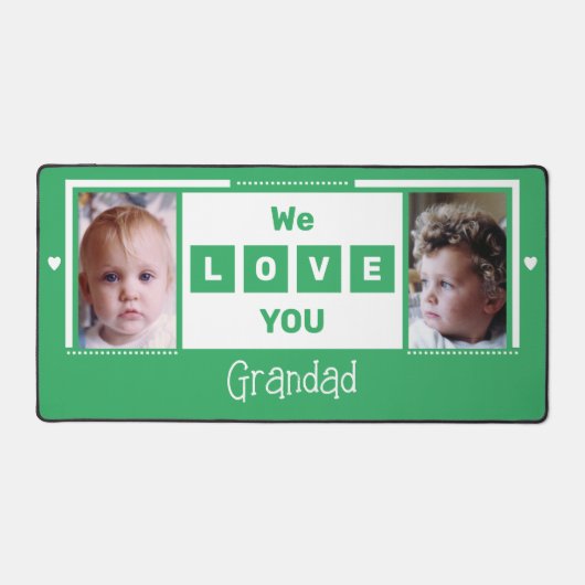 私たちはあなたを愛しグランドダ2の緑の白 デスクマット (正面)