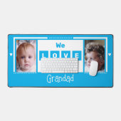 私たちはあなたを愛しグランドダ2フォトライトブルー白 デスクマット (キーボード&マウス)