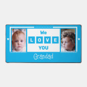 私たちはあなたを愛しグランドダ2フォトライトブルー白 デスクマット (正面)