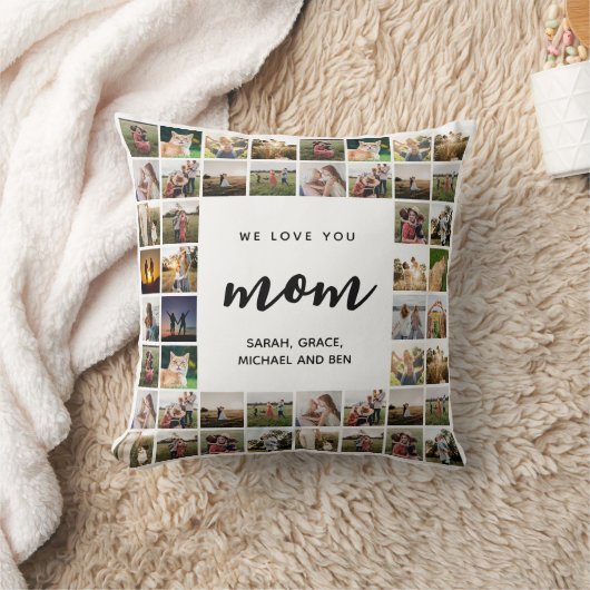 私たちはあなたを愛しパーソナライズされたているママのコラージュ クッション (ブランケット)
