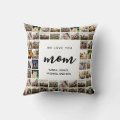 私たちはあなたを愛しパーソナライズされたているママのコラージュ クッション (裏面)