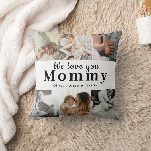 私たちはあなたを愛しパーソナライズされたている写真コラージュ クッション (ブランケット)