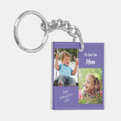 私たちはあなたを愛しパーソナライズされたている写真パープル キーホルダー (正面左)
