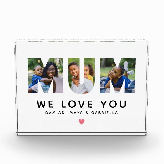 私たちはあなたを愛しパーソナライズされたている フォトブロック (正面)