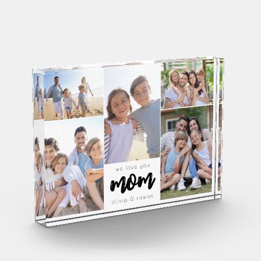 私たちはあなたを愛しパーソナライズされたているMom Photo Collage Block フォトブロック (左)