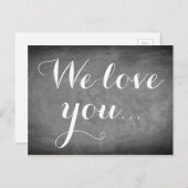 私たちはあなたを愛し、手書きタイポグラフィ白黒 ポストカード (正面/裏面)