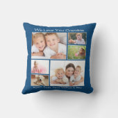 私たちはあなたを愛するおばあちゃん写真の名前パーソナライズされた青 クッション (裏面)
