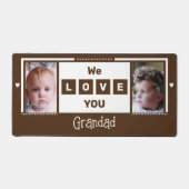 私たちはあなたを愛するグランドタ2フォトブラウンホワイト デスクマット (正面)