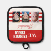 私たちはあなたを愛するグランドタ3写真レッド 鍋敷き (正面)