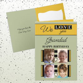 私たちはあなたを愛するグランドダ4の写真の緑の誕生日 カード