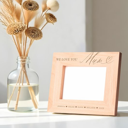 私たちはあなたを愛するスクリプトハート子供の名前キープサケ レーザー彫刻フレーム