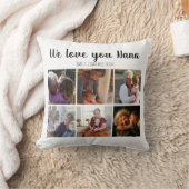 私たちはあなたを愛するナナ写真コラージュカスタム文字ホワイト クッション (ブランケット)