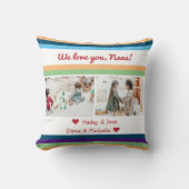 私たちはあなたを愛するナナ2写真の名前カラーバンドを作る クッション (正面)