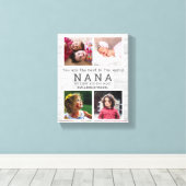 私たちはあなたを愛するナナ4フォトコラージグレイ木材 キャンバスプリント (インサイチュ (ウッドフロア))