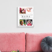 私たちはあなたを愛するナナ4フォトコラージグレイ木材 キャンバスプリント (インサイチュ (リビング))