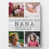 私たちはあなたを愛するナナ4フォトコラージグレイ木材 フォトプラーク (正面)