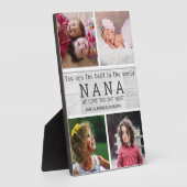 私たちはあなたを愛するナナ4フォトコラージグレイ木材 フォトプラーク (側面)