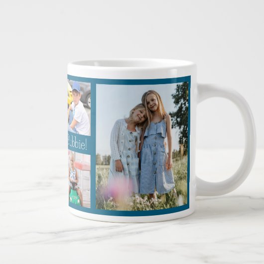 私たちはあなたを愛するバビー祖母6 Photo ジャンボコーヒーマグカップ (右)