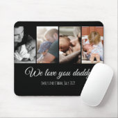 私たちはあなたを愛するパパの黒い写真コラージュパパ家族 マウスパッド (マウス)