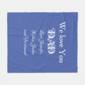 私たちはあなたを愛するパパスクリプト子供の名前シンプル可愛い フリースブランケット (正面(横))