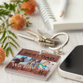 私たちはあなたを愛するパパパーソナライズされた写真 キーホルダー (正面右)