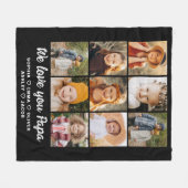 私たちはあなたを愛するパパファミリーインスタグラムコラージュ写真 フリースブランケット (正面(横))