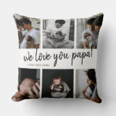 私たちはあなたを愛するパパモダン6フォトコラージュ父 クッション (正面)