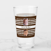 私たちはあなたを愛するパパ子供の写真ブラウンビール タンブラーグラス (正面)