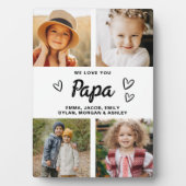 私たちはあなたを愛するパパ家族モダン写真コラージュ フォトプラーク (正面)
