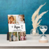 私たちはあなたを愛するパパ家族モダン写真コラージュ フォトプラーク (側面)