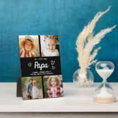 私たちはあなたを愛するパパ家族モダン写真コラージュ フォトプラーク (側面)