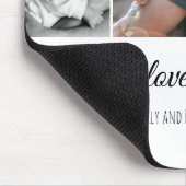 私たちはあなたを愛するパパ白い写真コラージュパパ家族 マウスパッド (コーナー)