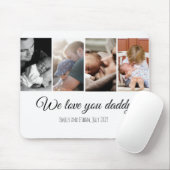 私たちはあなたを愛するパパ白い写真コラージュパパ家族 マウスパッド (マウス)