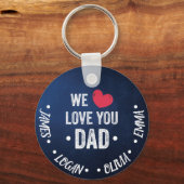 私たちはあなたを愛するパパ、名前をカスタムする キーホルダー (正面)