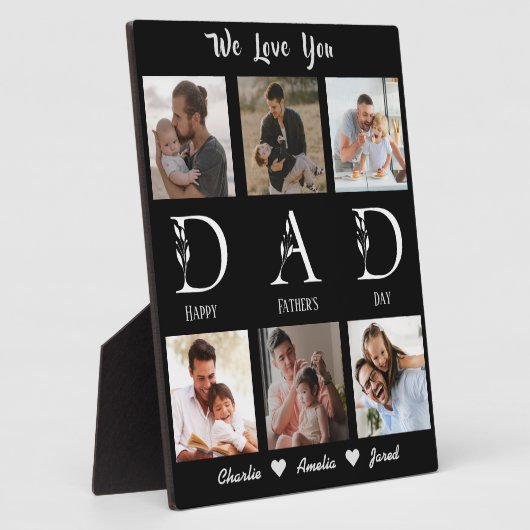私たちはあなたを愛するパパ- 6フォトコラージュの父の日 フォトプラーク (側面)