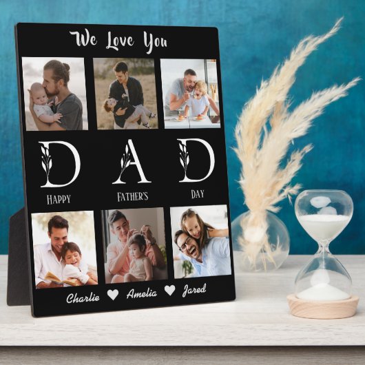 私たちはあなたを愛するパパ- 6フォトコラージュの父の日 フォトプラーク (側面)