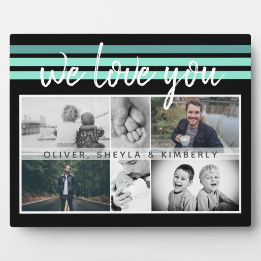 私たちはあなたを愛するブラックスクリプトファミリー6 Photo Collage フォトプラーク (正面)