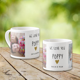 私たちはあなたを愛するポピー2 Photo Collage Grandpa エスプレッソカップ
