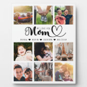 私たちはあなたを愛するママのスクリプト子供の名前フォトコラージュ フォトプラーク (正面)