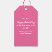 私たちはあなたを愛するママのピンクのミニマリスト ギフトタグ (裏面)