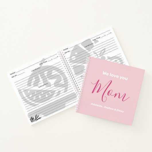 私たちはあなたを愛するママのピンクのミニマリスト ノートブック (内部)