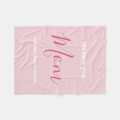 私たちはあなたを愛するママのピンクのミニマリスト フリースブランケット (正面(横))