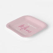 私たちはあなたを愛するママのピンクのミニマリスト ペーパープレート (傾斜あり)