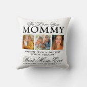 私たちはあなたを愛するママの写真コラージュ クッション (裏面)